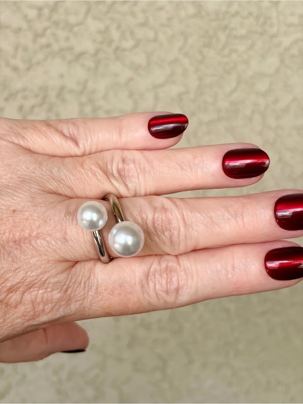 Classic Silver Pearl Open Ring